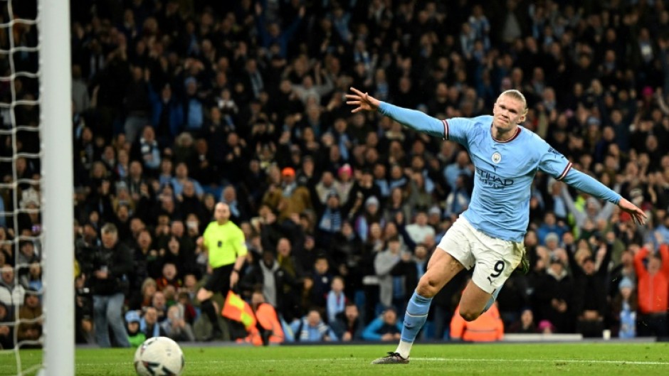 Norwegian striker Erling Haaland scored five goals for his club Manchester City against Leipzig in the Champions League