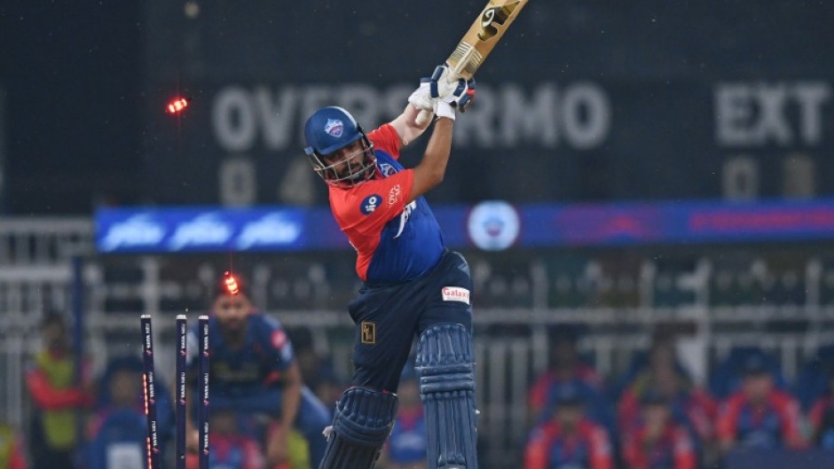 That's out: Delhi Capitals' Prithvi Shaw is clean bowled by Lucknow Super Giants' Mark Wood 