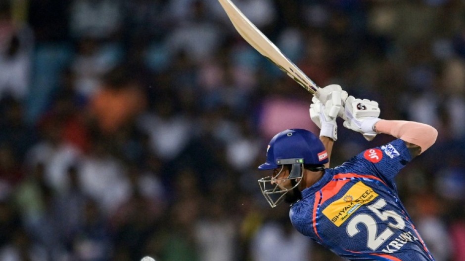 Lucknow Super Giants' Krunal Pandya in action in the Indian Premier League (IPL) Twenty20 cricket match against Sunrisers Hyderabad