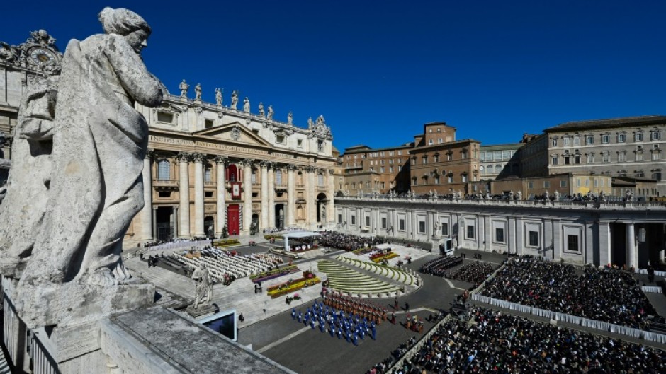 The pope addressed a crowd of tens of thousands gathered in Saint Peter's Square