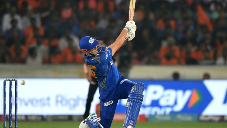 Cameron Green on his way to a maiden half century in the IPL