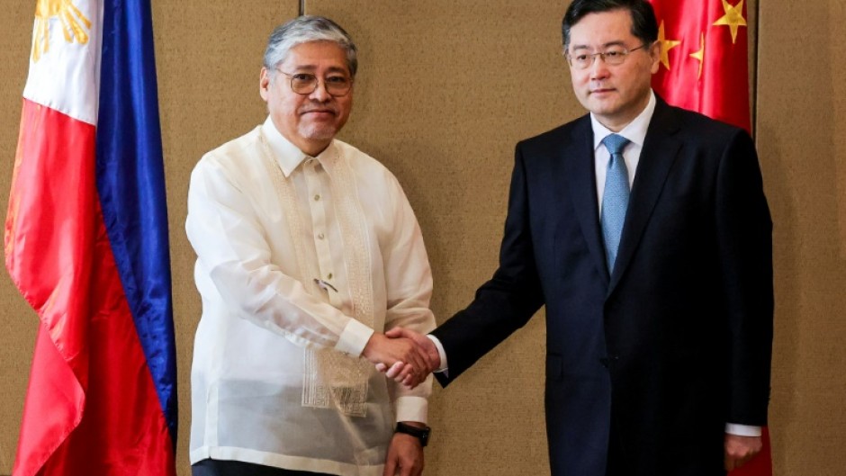 Philippine Foreign Secretary Enrique Manalo meets China's Foreign Minister Qin Gang for talks in Manila that included Taiwan and disputes in the South China Sea