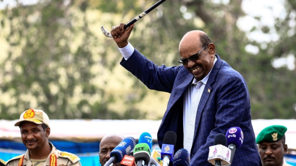 Then-Sudanese president Omar al-Bashir, in Nyala, South Darfur state in 2017, was later toppled and convicted of corruption