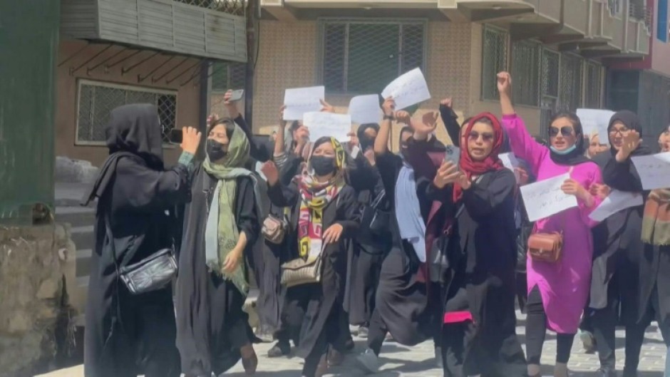 Afghan girls attend a primary school in Jalalabad