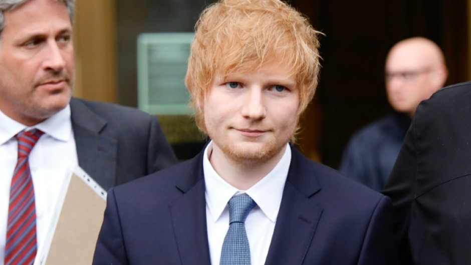 Ed Sheeran leaves after testifying over copyright infringement claim at the Manhattan federal court in New York on April 25, 2023