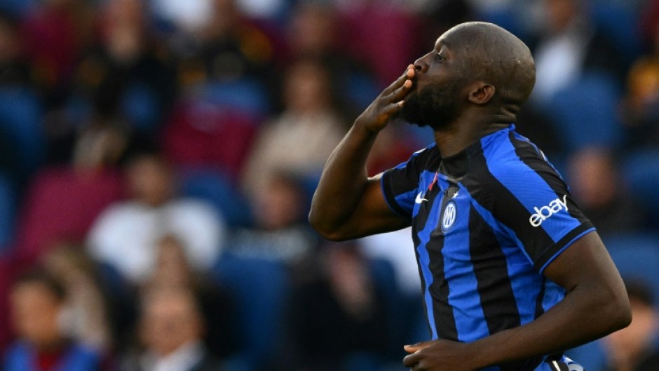 Second best: Inter Milan's Romelu Lukaku celebrates after scoring his side's second goal