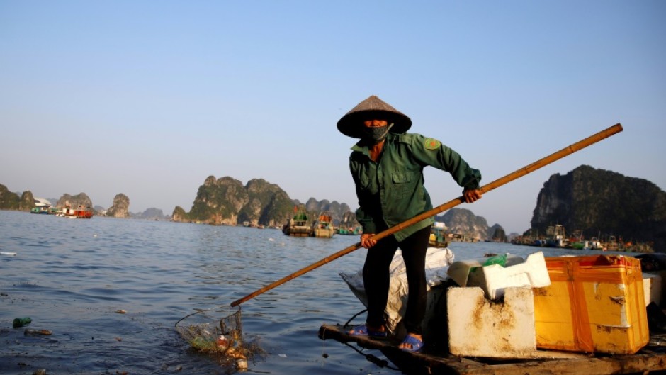 Since the beginning of March 2023, 10,000 cubic metres of rubbish -- enough to fill four Olympic swimming pools -- have been collected from Ha Long Bay