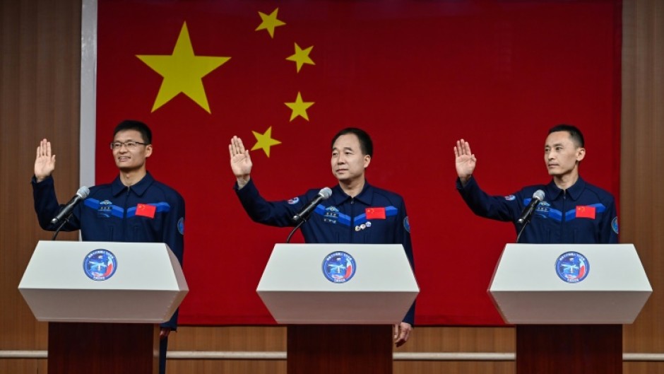 Taikonauts Gui Haichao, Jing Haipeng and Zhu Yangzhu will blast into space on board the Shenzhou-16