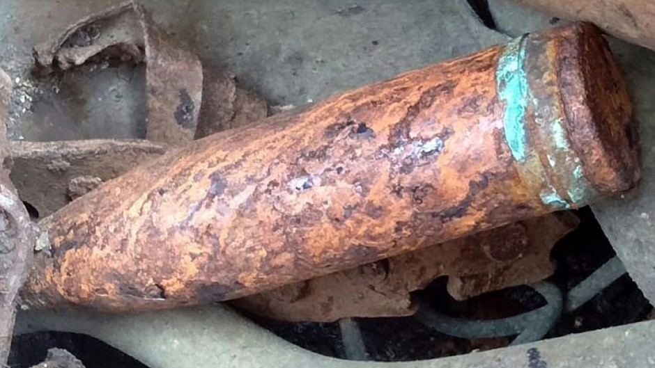 Photos and a video shared by the coastguard showed large pieces of corroded metal and shells as well as a large crane and gas torches used to cut metal on board the ship