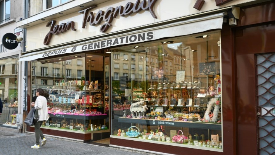 The Jean Trogneux chocolate shop in the centre of Amiens was already under police protection