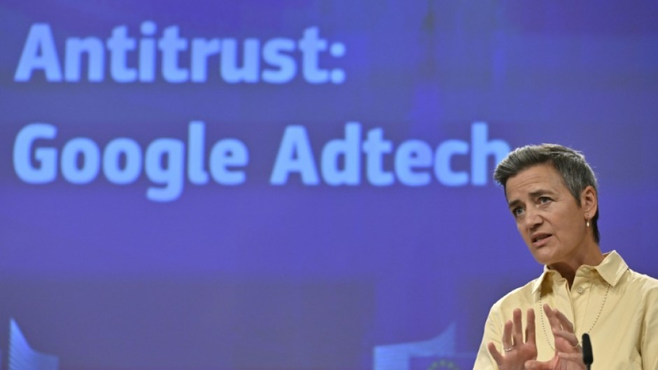 European Commission Vice President Margrethe Vestager said Google 'may have illegally distorted competition in the online advertising industry'