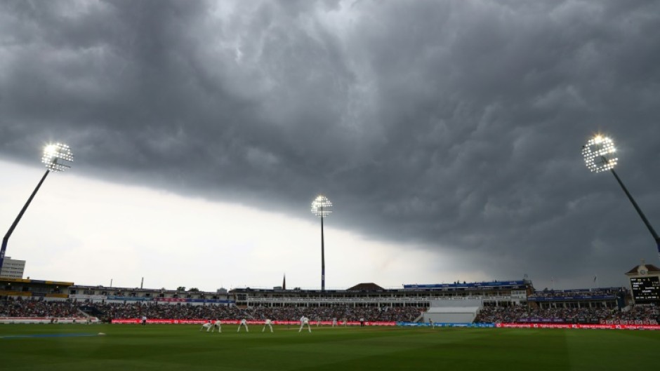 Helpful conditons - Australia bowl under heavy cloud cover in the first Ashes Test at Edgbaston