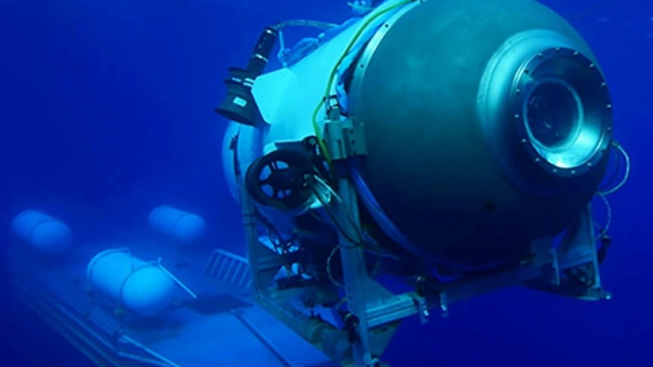 This undated image courtesy of OceanGate Expeditions, shows their Titan submersible launching from a platform