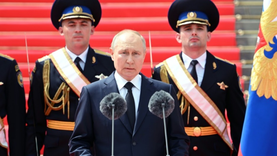 Russian President Vladimir Putin addressed the military and security forces to rally support after a mercenary revolt