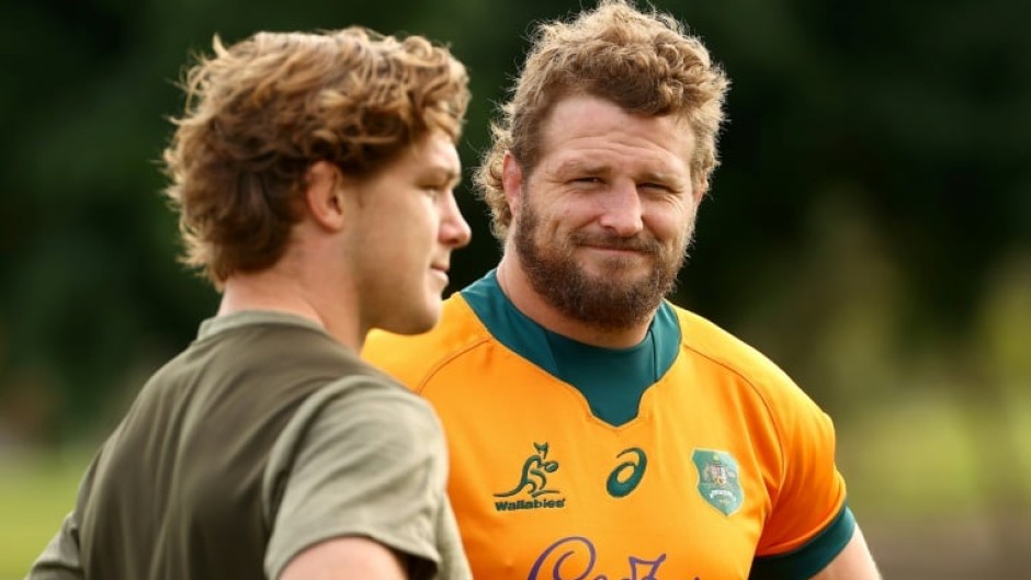 Australia will be skippered jointly by Michael Hooper (L) and James Slipper (R) as they bid to beat world champions South Africa for the first time at Loftus Versfeld stadium  