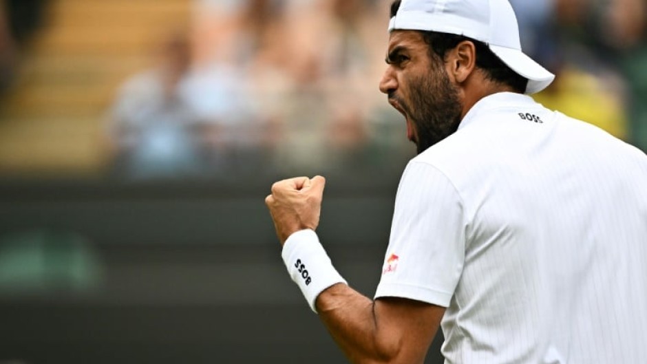 'Sign in blood': Matteo Berrettini celebrates winning a point against Alexander Zverev 
