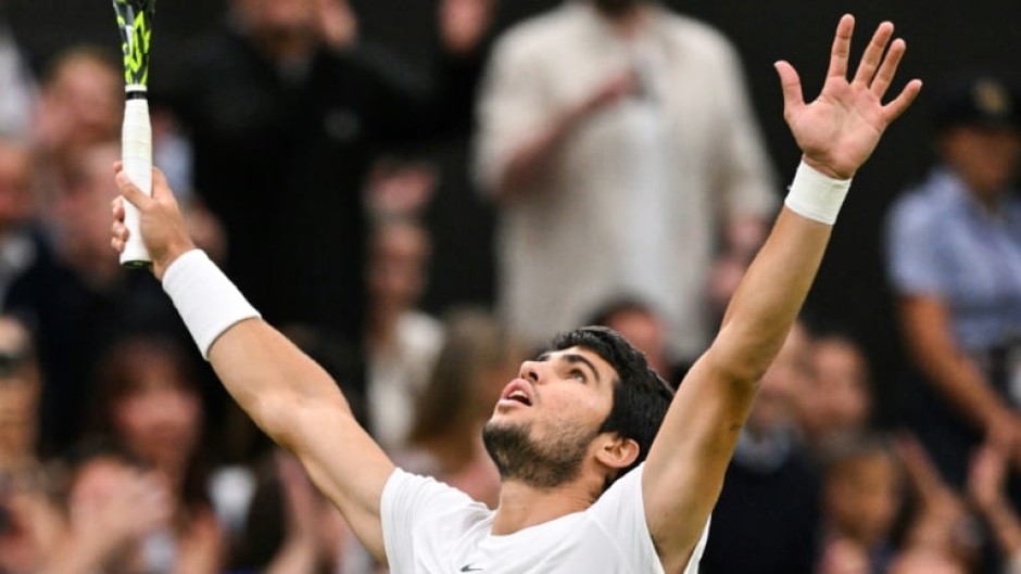 Final frontier: Carlos Alcaraz celebrates winning against Daniil Medvedev 