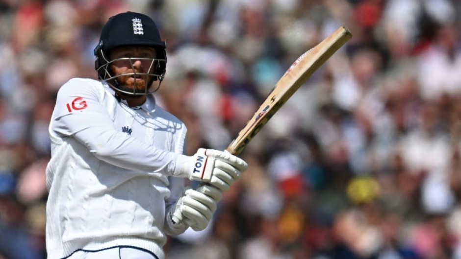 Boundary blitz - England's Jonny Bairstow hits out in his unbeaten 99 against Australia in the fourth Test at Old Trafford