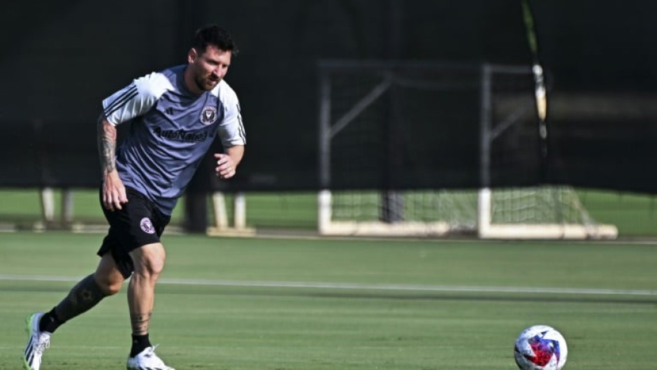 Lionel Messi trains with Inter Miami ahead of his team's Leagues Cup clash with Atlanta on Tuesday