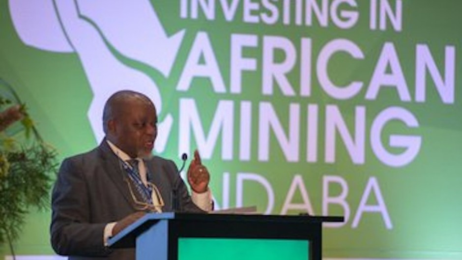 Minister of Mineral Resources and Energy, Gwede Mantashe speaks at the Ministerial Symposium ahead of the Mining Indaba held in Cape Town.