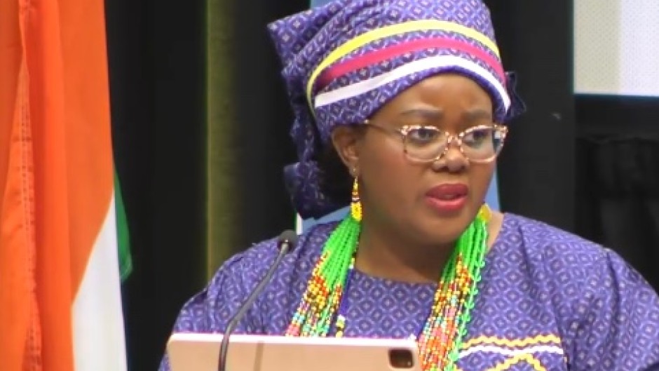 Human Settlements Minister Mamoloko Kubayi was speaking at UN Habitat's GAP launch in Soweto. (eNCA\Screenshot)