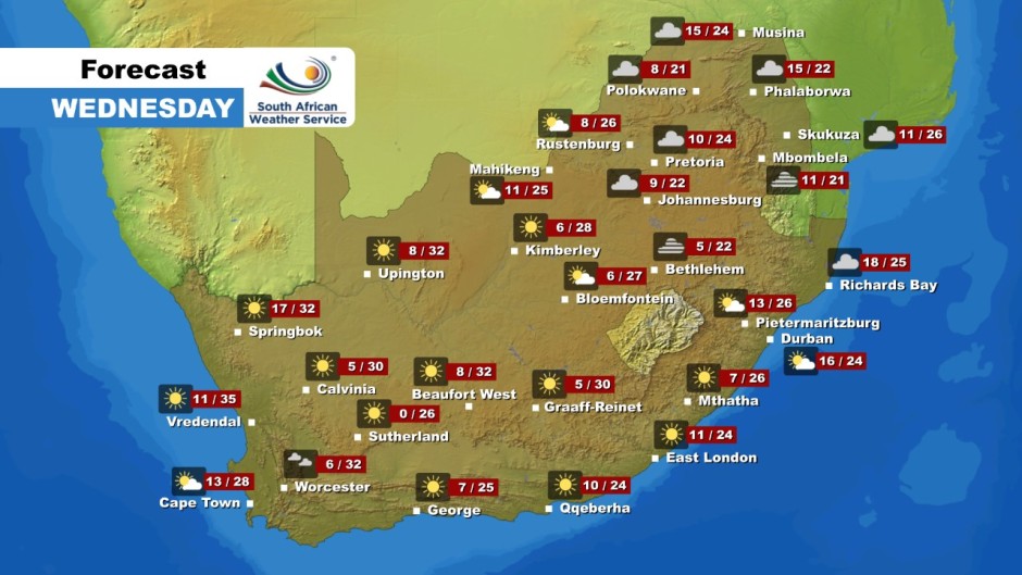 Here is the weather forecast for Wednesday, 14 September.