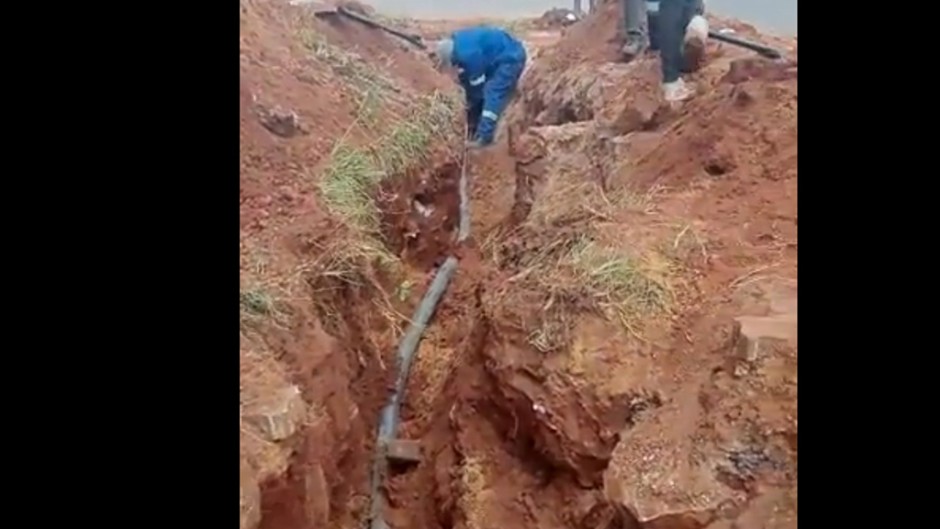 Cables stolen right in front of the police station.