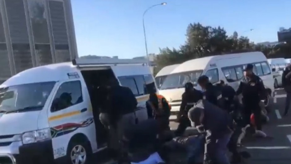 Police monitoring Cape Town CBD following chaos when taxi operators blocked streets during evening rush hour. (eNCA\Screenshot)