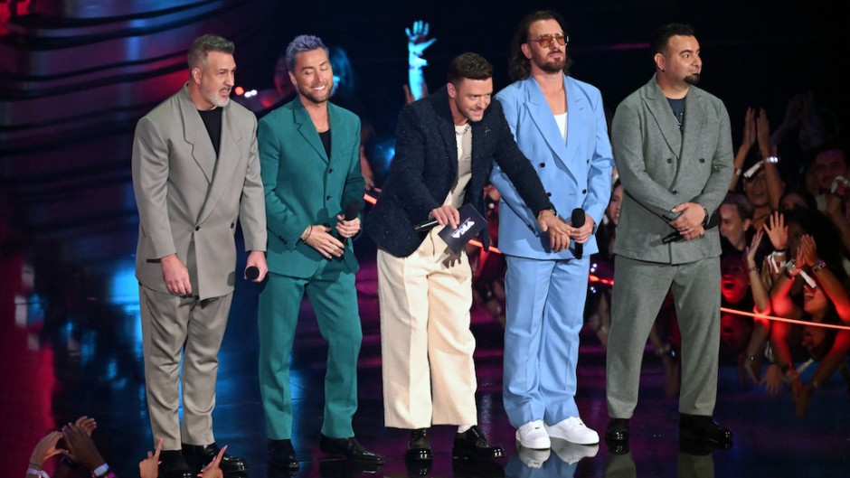 Former boy band NSYNC onstage during the MTV Video Music Awards. AFP/Timothy A. Clary