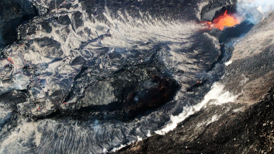 This overflight photo courtesy of the US Geological Survey (USGS) shows the Halema‘uma‘u lava lake from the Kilauea Volcano. AFP