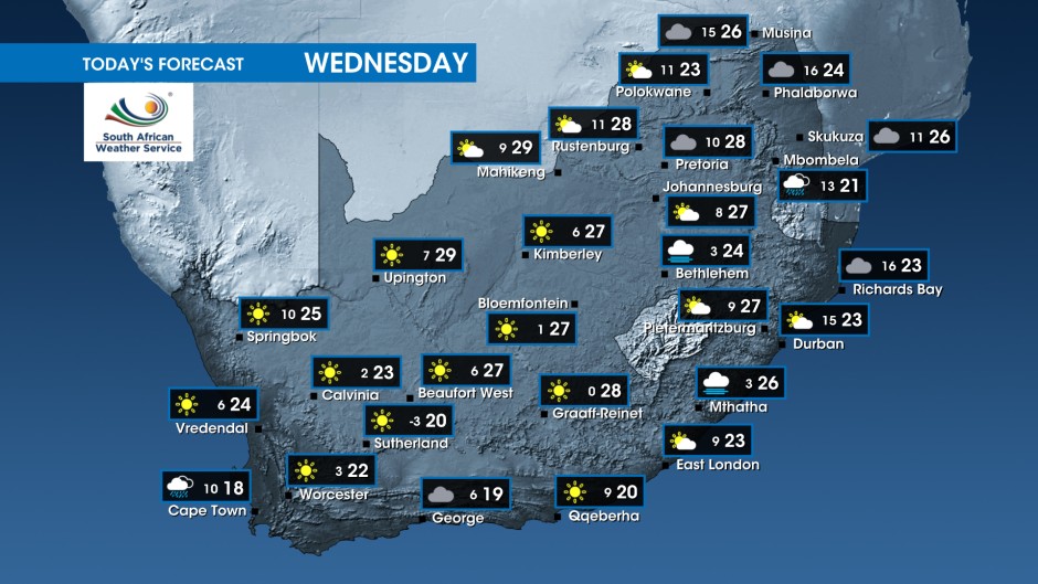 Weather forecast for Wednesday, 20 September 2023