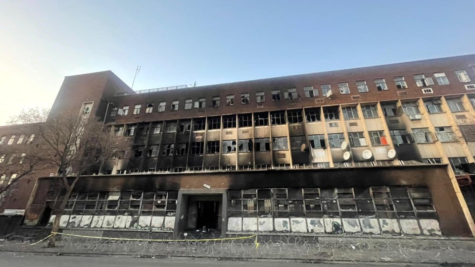 The building that was gutted in the fire. eNCA/Heidi Giokos