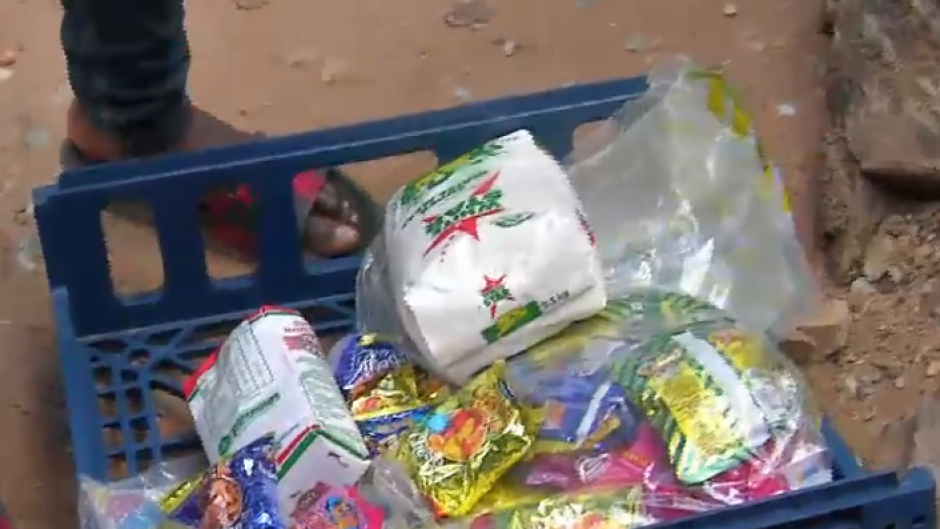 Some of the food that was confiscated at a spaza shop. 