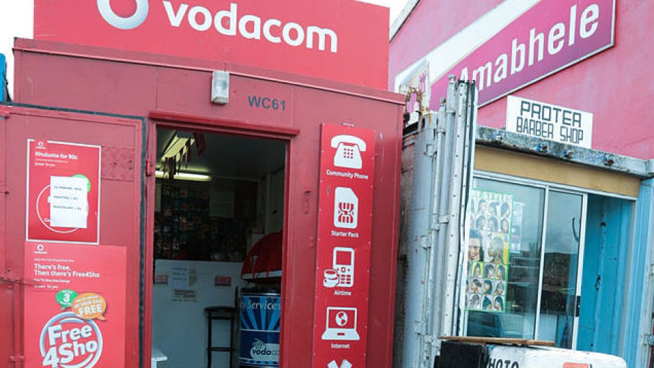 File: A Vodacom container store in Cape Town. Wikimedia Commons/Vgrigas