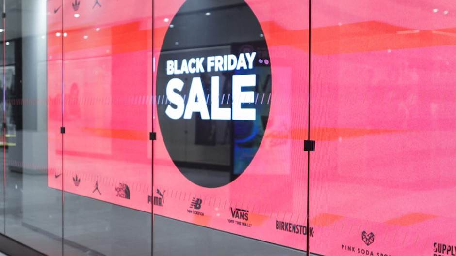 A sign telling shoppers about Black Friday specials. AFP/Kena Betancur/Getty Images