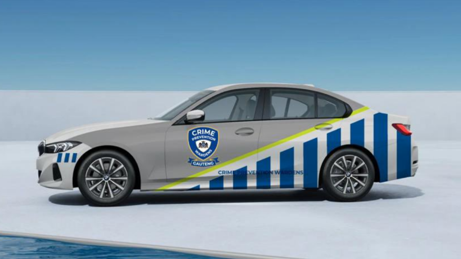 Gauteng police wardens were issued with BMWs. Twitter/@Lesufi