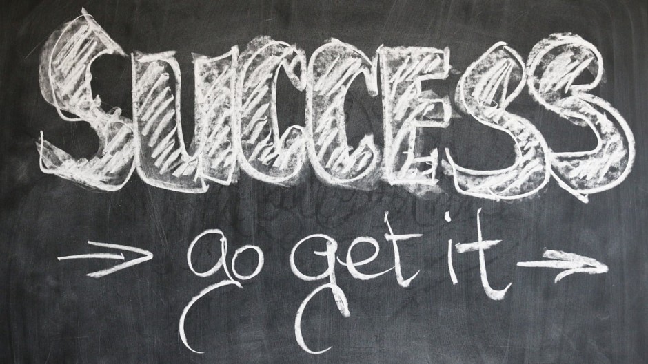 File: A black board with the word success written on it. Pixabay/Gerd Altmann