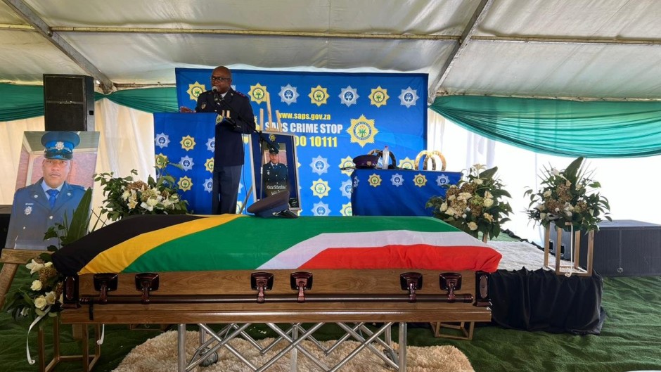 The funeral of Constable Sithembiso Makhathini took place in Escourt. Twitter/@SAPoliceService