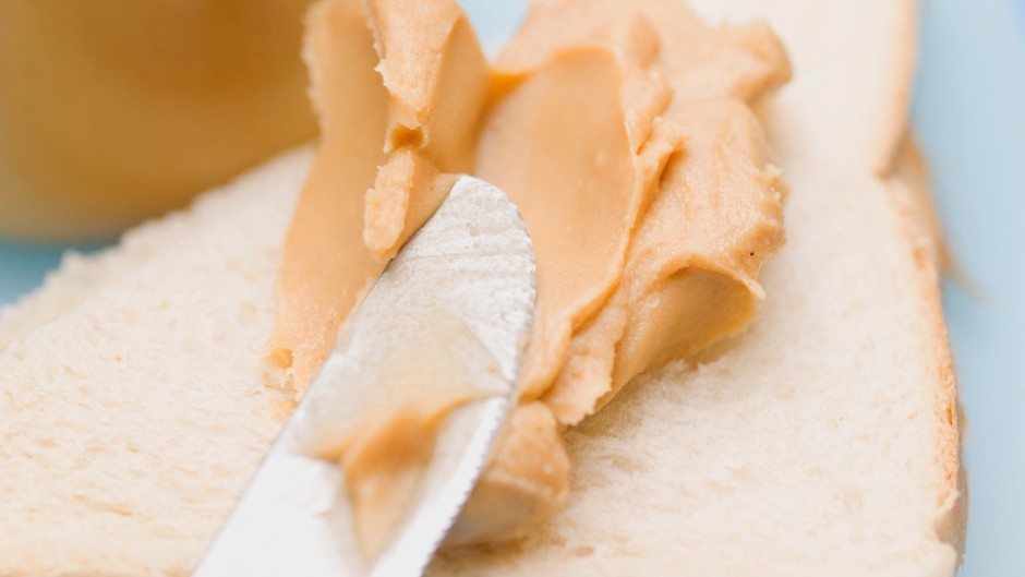 File: Peanut butter on white bread.