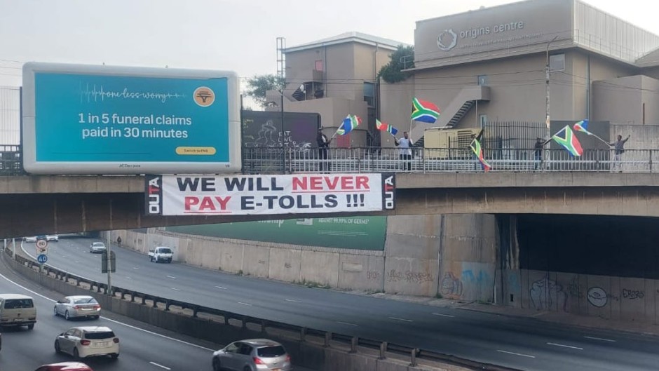 OUTA protesting e-tolls in Johannesburg. eNCA