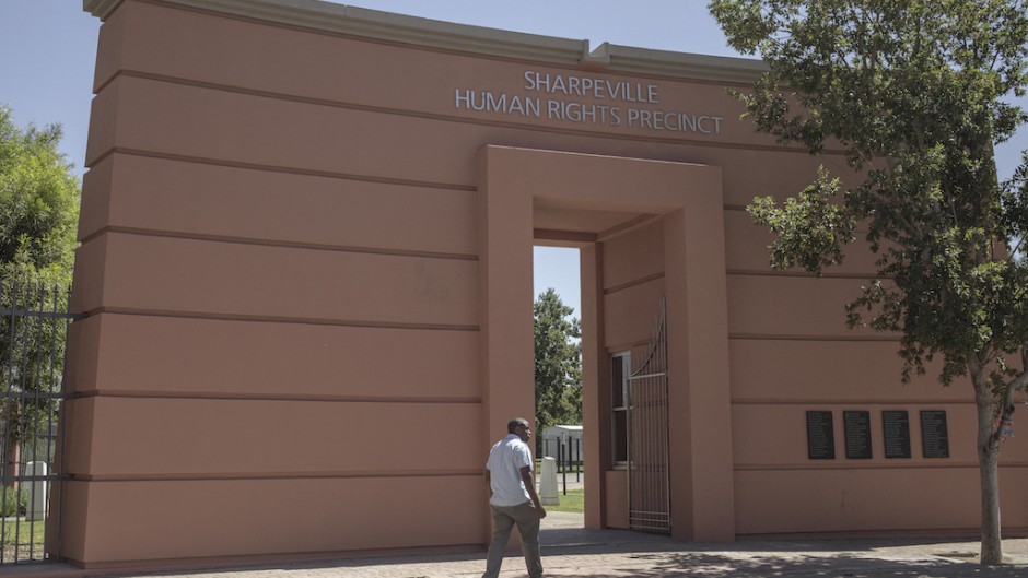 File: A man walks by the main entrance of the Sharpeville Heritage Memorial compound. AFP/Gianluigi Guercia