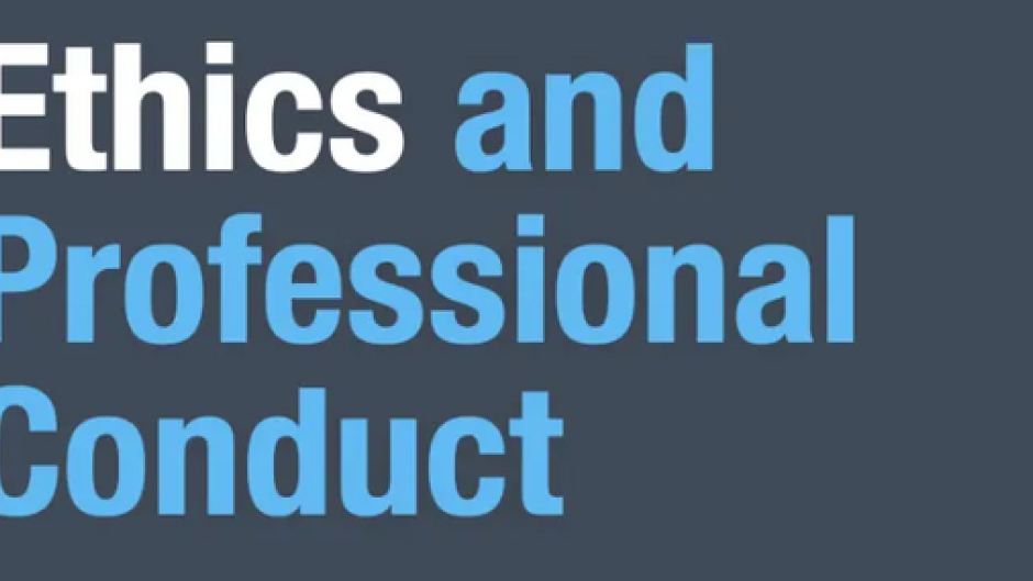 A sign saying Ethics and Professional Conduct. Wikimedia Commons/Velitch