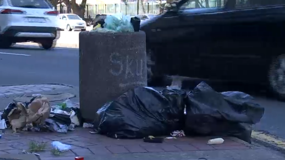 Rubbish in the street.