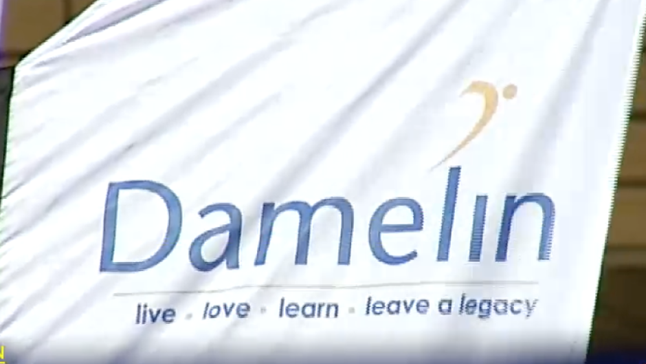A Damelin banner.