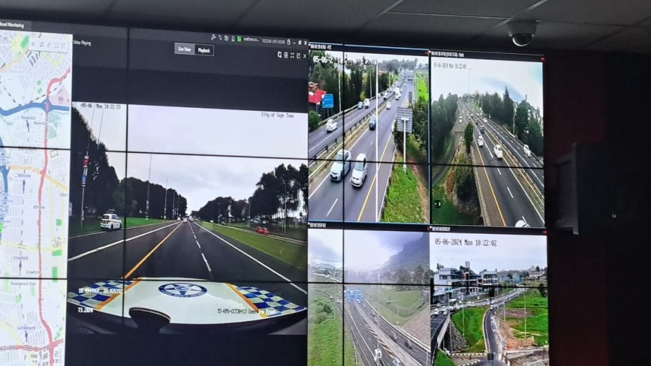 Western Cape authorities monitoring activities on CCTV. eNCA/Nobesuthu Hejana