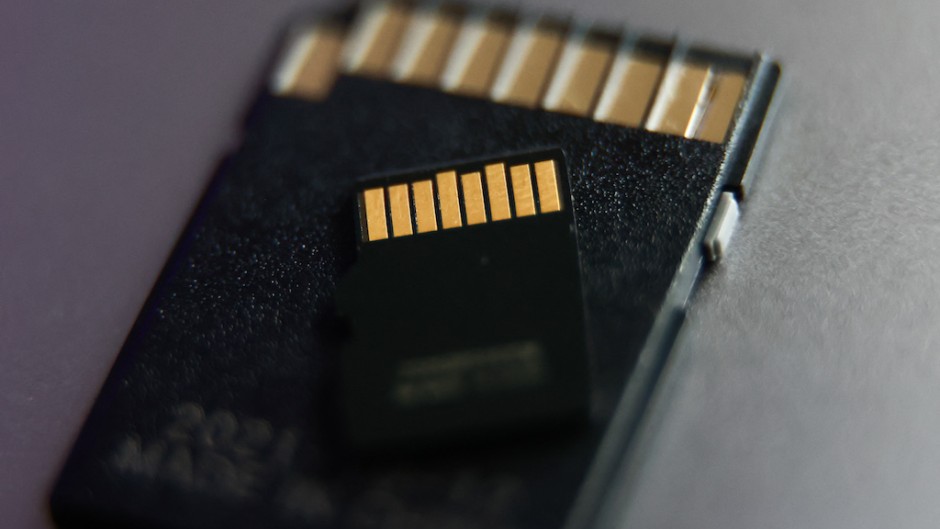 File: MicroSD card and an adapter are seen in this illustration photo. Jakub Porzycki/NurPhoto via AFP