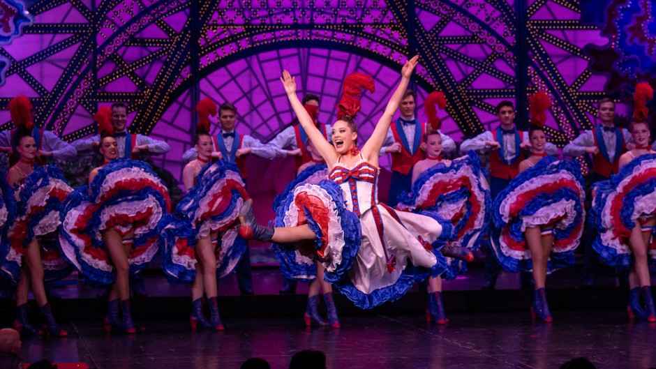 Dancers perform French Cancan on stage during a show at the Moulin Rouge musical cabaret in Paris. AFP/Miguel Medina