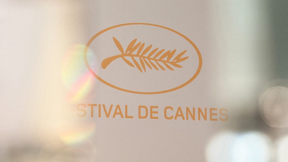 The festival logo of the 77th edition of the Cannes Film Festival. AFP/Alain Jocard