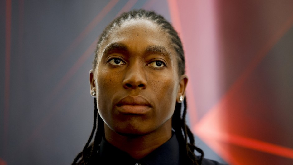 double Olympic champion Caster Semenya looks on during a press conference. AFP/Phill Magakoe
