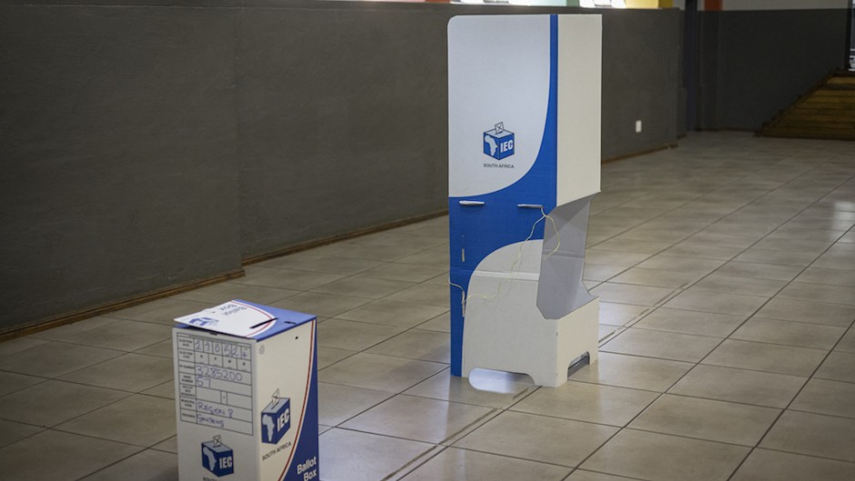 An IEC ballot box and voting booth. eNCA/Michele Spatari